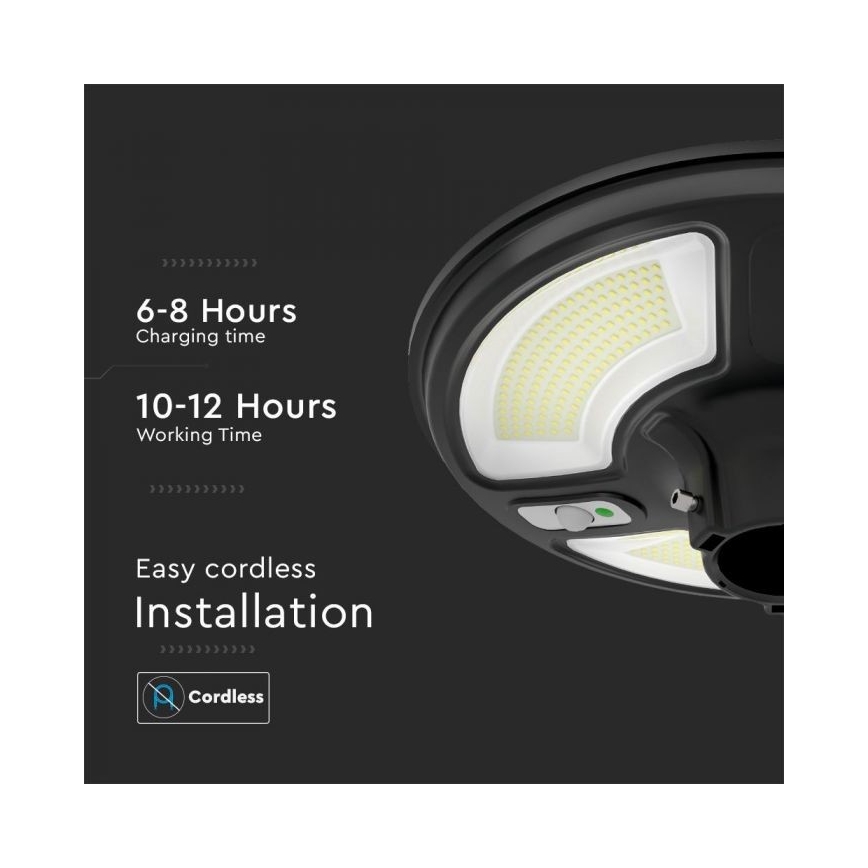 Candeeiro de rua solar LED com um sensor LED/10W/3,2V IP65 4000K + controlo remoto