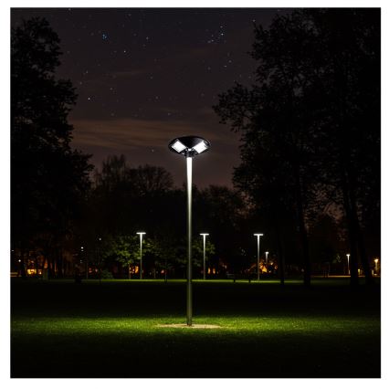 Candeeiro de rua solar LED regulável com sensor LED/15W/6V 11000 mAh 6500K IP65 preto + comando