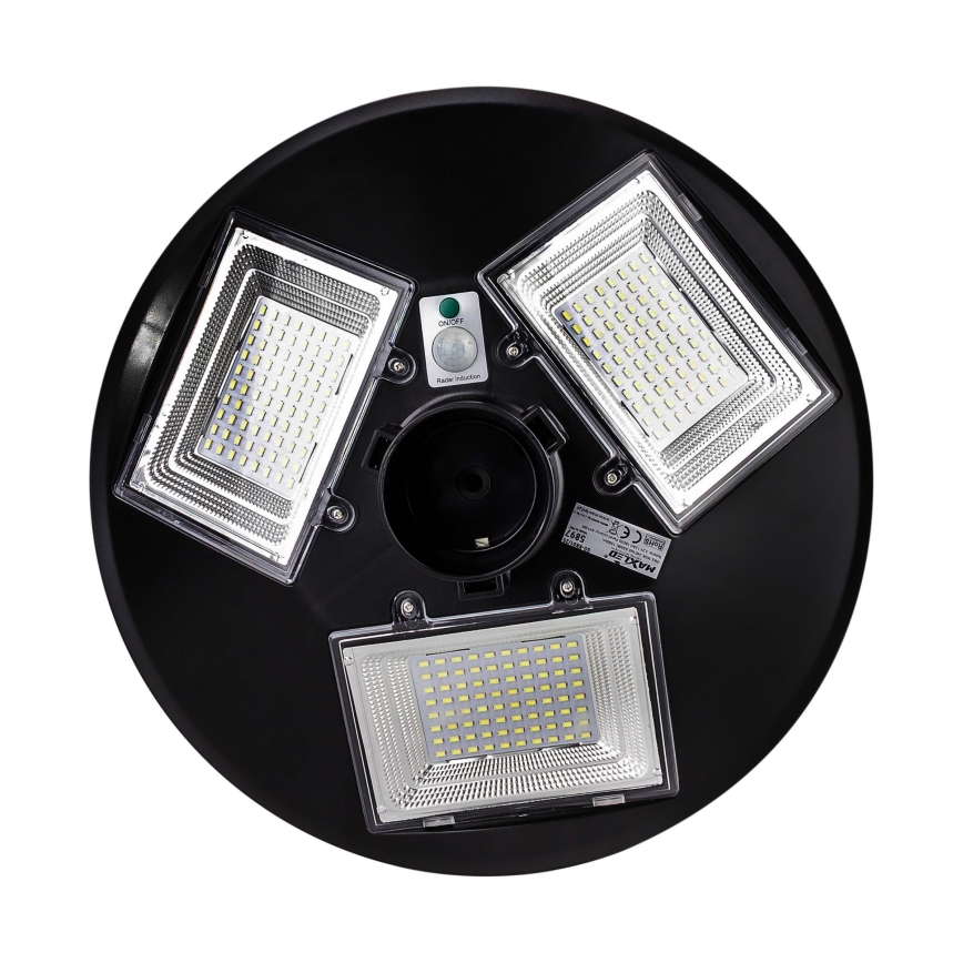 Candeeiro de rua solar LED regulável com sensor LED/15W/6V 11000 mAh 6500K IP65 preto + comando
