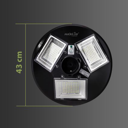 Candeeiro de rua solar LED regulável com sensor LED/15W/6V 11000 mAh 6500K IP65 preto + comando