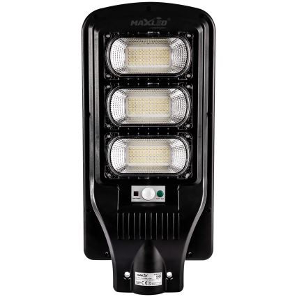 Candeeiro de rua LED solar regulável com sensor LED/180W/6V 6500K IP65 preto + comando