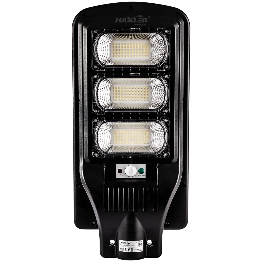 Candeeiro de rua LED solar regulável com sensor LED/180W/6V 6500K IP65 preto + comando