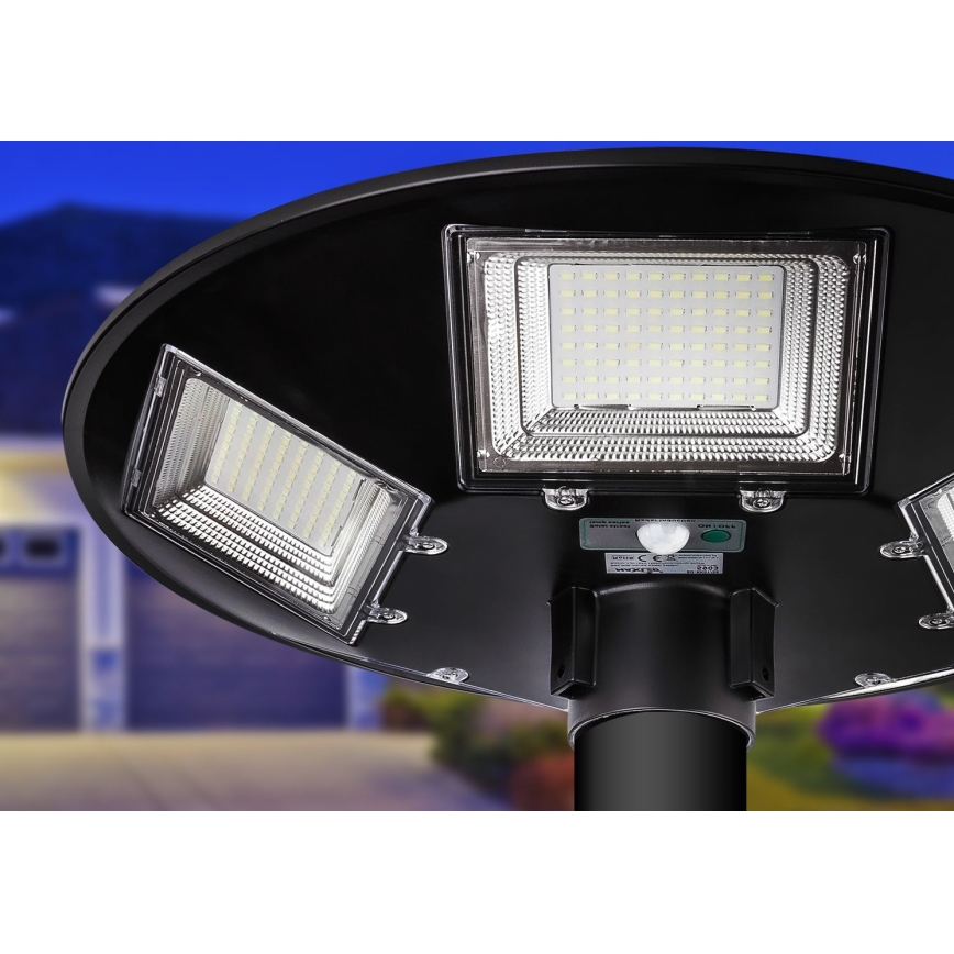 Candeeiro de rua solar LED regulável com sensor LED/22W/6V 18000 mAh 6500K IP65 preto + comando
