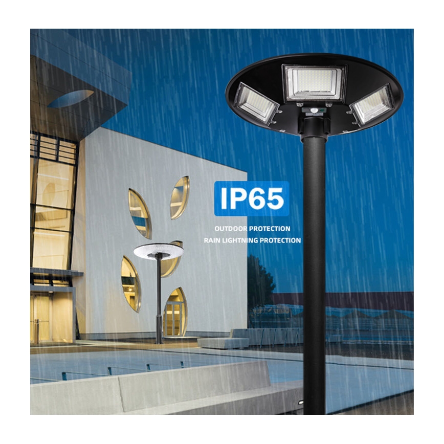 Candeeiro de rua solar LED regulável com sensor LED/22W/6V 18000 mAh 6500K IP65 preto + comando