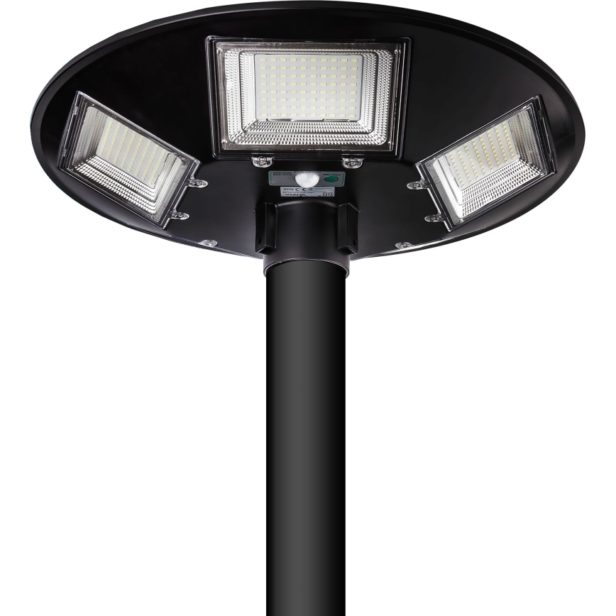 Candeeiro de rua solar LED regulável com sensor LED/22W/6V 18000 mAh 6500K IP65 preto + comando