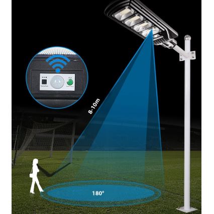 Candeeiro de rua LED solar regulável com sensor LED/240W/6V 6500K IP65 preto + comando