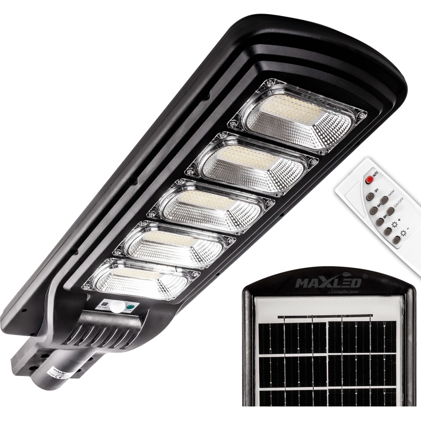 Candeeiro de rua LED solar regulável com sensor LED/300W/6V 6500K IP65 preto + comando