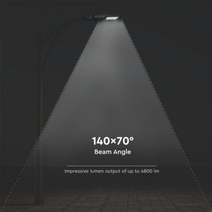 Candeeiro de rua solar LED com um sensor LED/40W/9,6V IP65 6000K + controlo remoto
