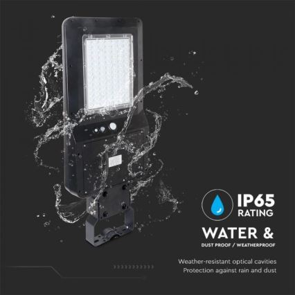 Candeeiro de rua solar LED com um sensor LED/40W/9,6V IP65 6000K + controlo remoto