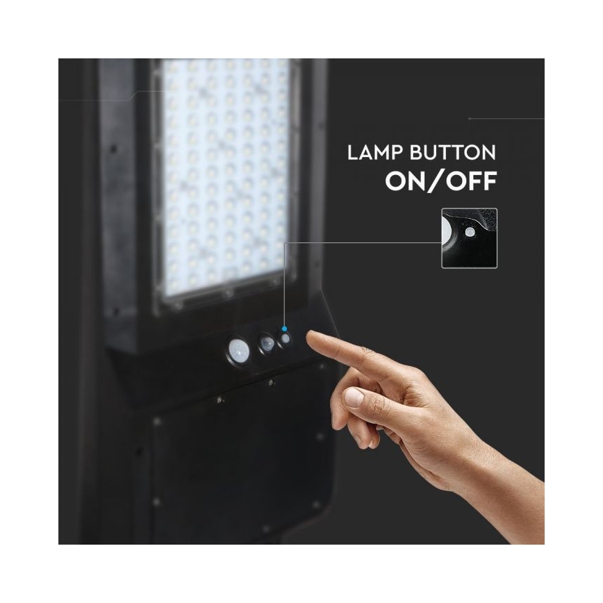 Candeeiro de rua solar LED com um sensor LED/40W/9,6V IP65 6000K + controlo remoto