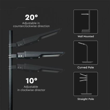 Candeeiro de rua solar LED com um sensor LED/40W/9,6V IP65 6000K + controlo remoto