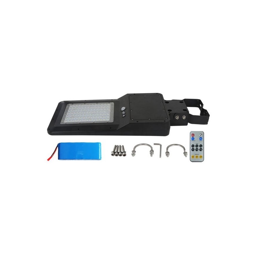 Candeeiro de rua solar LED com um sensor LED/40W/9,6V IP65 6000K + controlo remoto