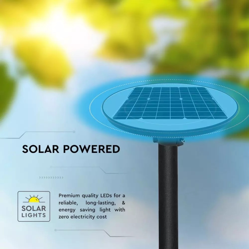 Candeeiro de rua solar LED com um sensor LED/7,5W/3,2V IP65 4000K + controlo remoto