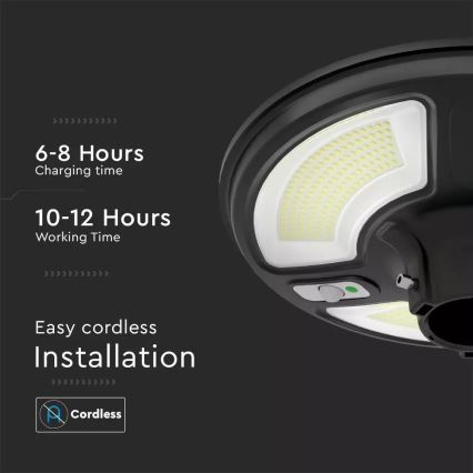 Candeeiro de rua solar LED com um sensor LED/7,5W/3,2V IP65 4000K + controlo remoto