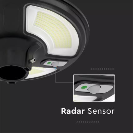 Candeeiro de rua solar LED com um sensor LED/7,5W/3,2V IP65 4000K + controlo remoto