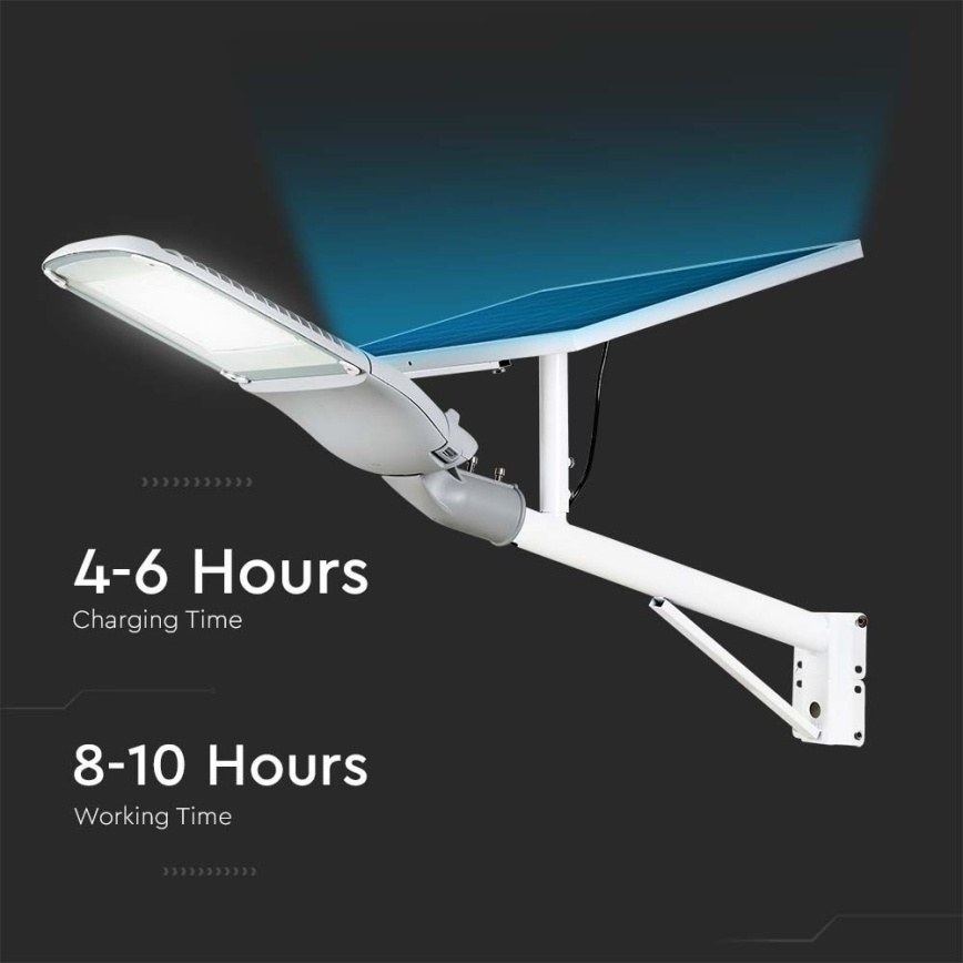 Candeeiro de rua solar regulável  SAMSUNG CHIP LED/50W/6,4V 6000K IP65 30000 mAh + comando