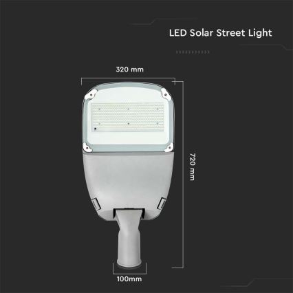 Candeeiro de rua solar regulável  SAMSUNG CHIP LED/50W/6,4V 6000K IP65 30000 mAh + comando