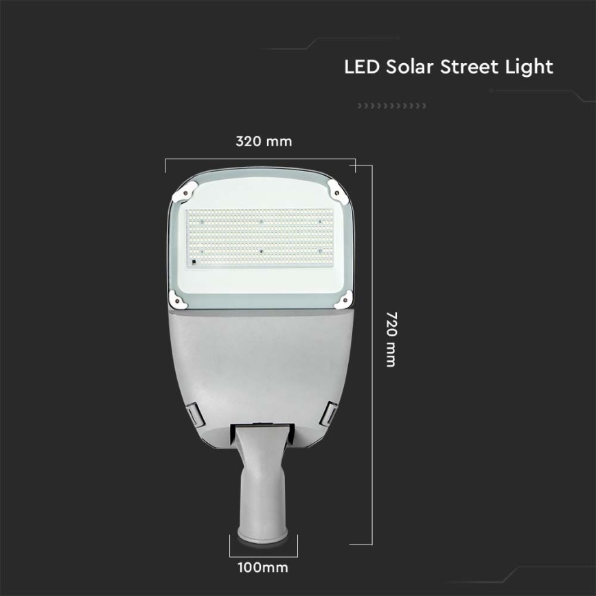 Candeeiro de rua solar regulável  SAMSUNG CHIP LED/50W/6,4V 6000K IP65 30000 mAh + comando