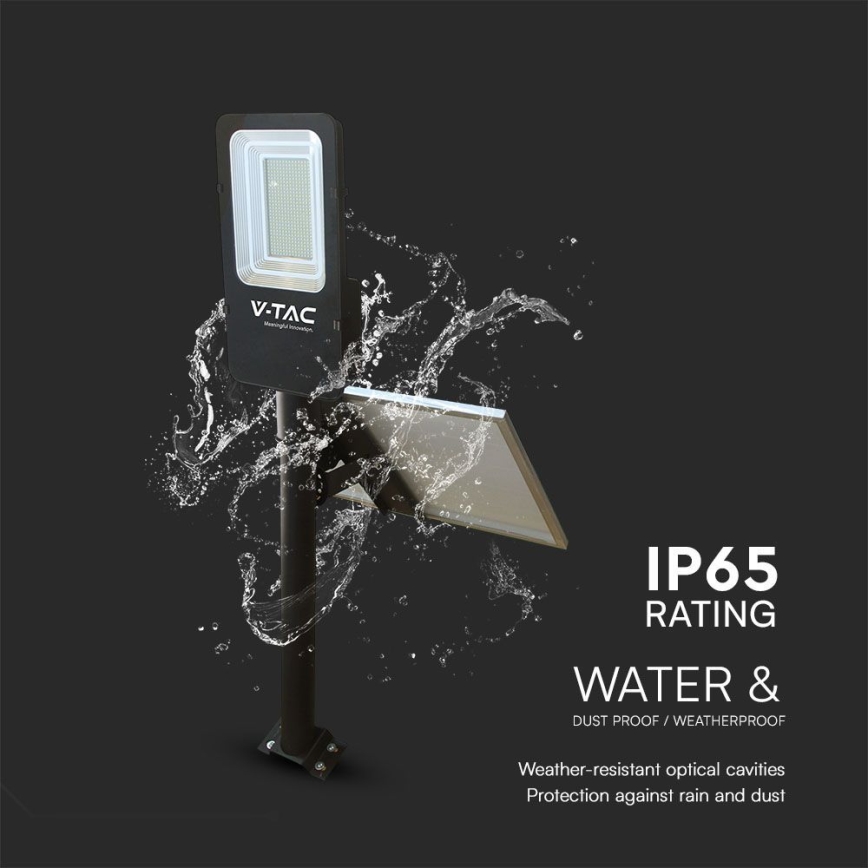 Candeeiro de rua solar híbrido regulável LED/50W/230V 4000K IP65 50000 mAh + comando