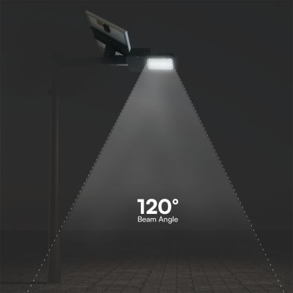 Candeeiro de rua solar híbrido regulável LED/50W/230V 4000K IP65 50000 mAh + comando