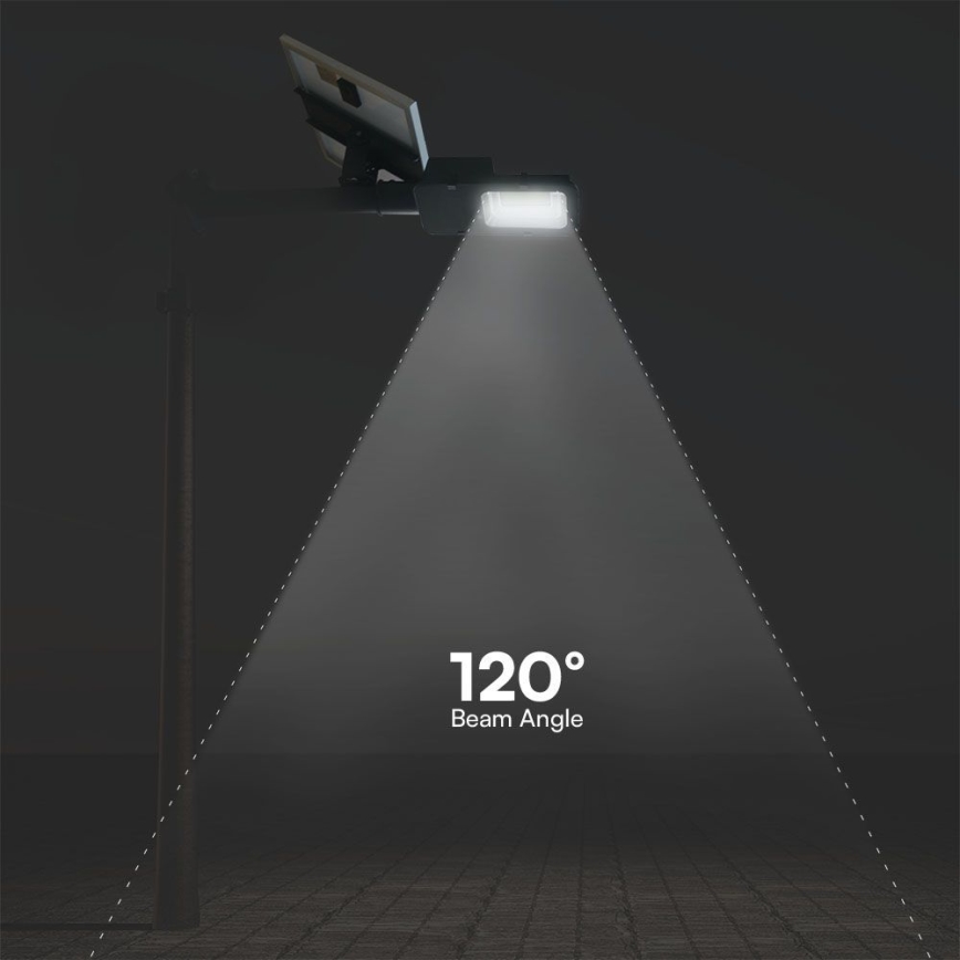 Candeeiro de rua solar híbrido regulável LED/50W/230V 6500K IP65 50000 mAh + comando