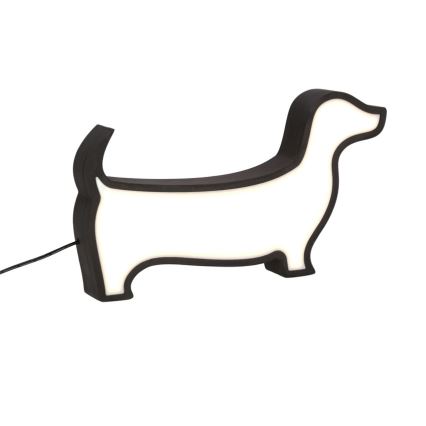 Candeeiro de secretária infantil LED DOG/12W/230V preto