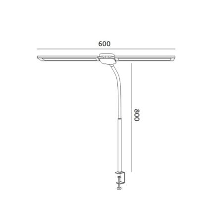 Candeeiro de secretária LED regulável USB TENUIX DUO 2xLED/7W/5V 3000-6000K preto