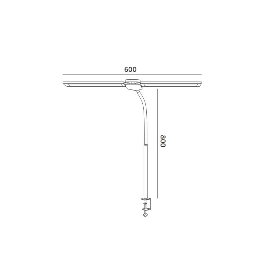 Candeeiro de secretária LED regulável USB TENUIX DUO 2xLED/7W/5V 3000-6000K preto