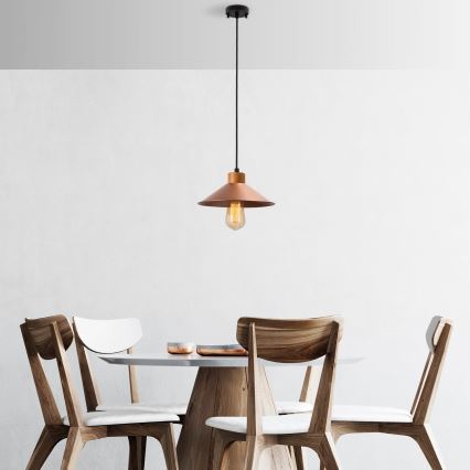 Candeeiro de suspensão MANAVGAT 1xE27/40W/230V cobre/castanho