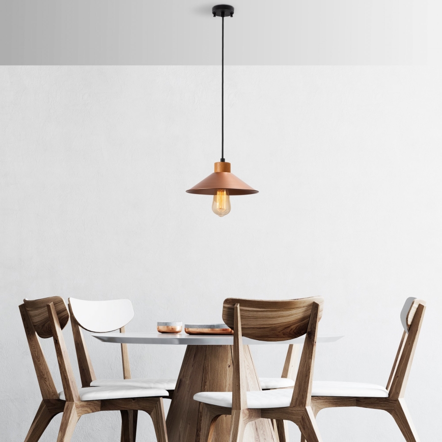 Candeeiro de suspensão MANAVGAT 1xE27/40W/230V cobre/castanho