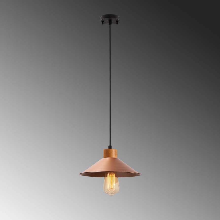 Candeeiro de suspensão MANAVGAT 1xE27/40W/230V cobre/castanho
