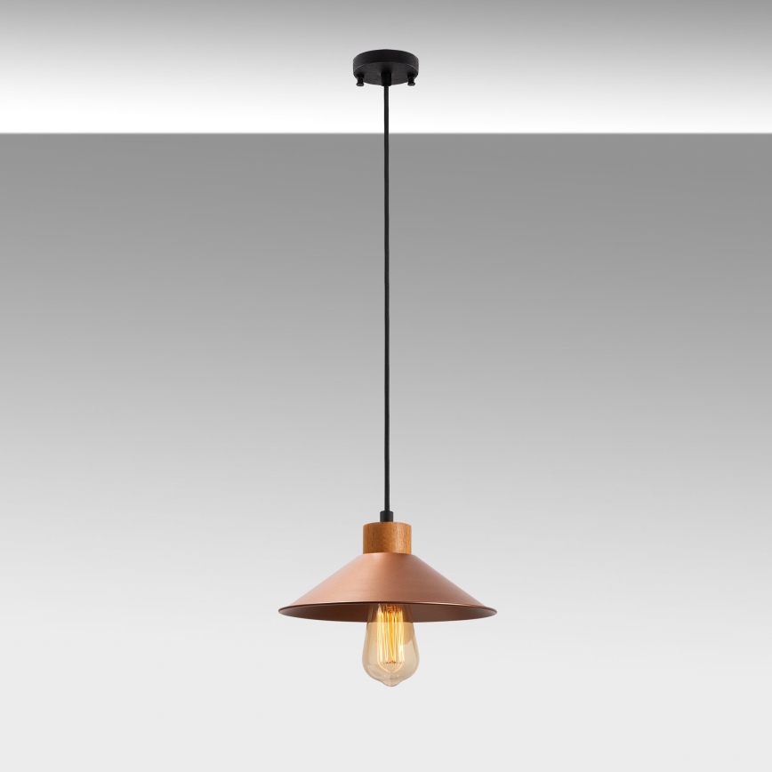 Candeeiro de suspensão MANAVGAT 1xE27/40W/230V cobre/castanho