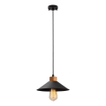 Candeeiro de suspensão MANAVGAT 1xE27/40W/230V preto/braúna
