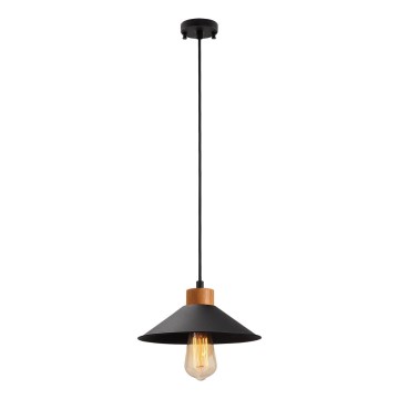 Candeeiro de suspensão MANAVGAT 1xE27/40W/230V preto/braúna