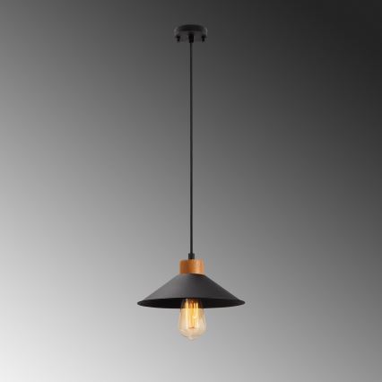 Candeeiro de suspensão MANAVGAT 1xE27/40W/230V preto/braúna