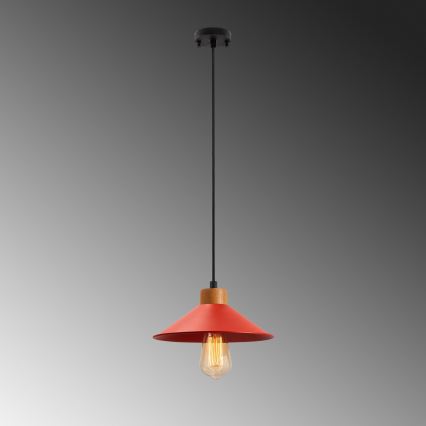 Candeeiro de suspensão MANAVGAT 1xE27/40W/230V vermelho/castanho