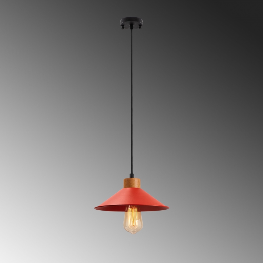 Candeeiro de suspensão MANAVGAT 1xE27/40W/230V vermelho/castanho
