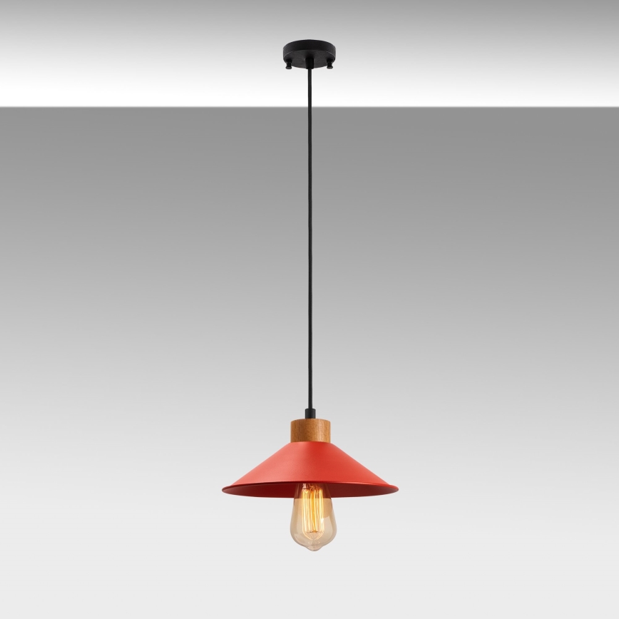 Candeeiro de suspensão MANAVGAT 1xE27/40W/230V vermelho/castanho