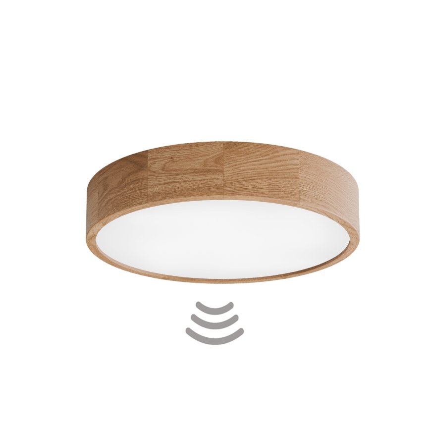 Candeeiro de tecto com sensor CLEO 4xE27/24W/230V Ø 47,5 cm carvalho