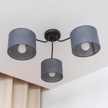 Candeeiro de tecto de montagem direta ALBA 3xE27/15W/230V cinzento