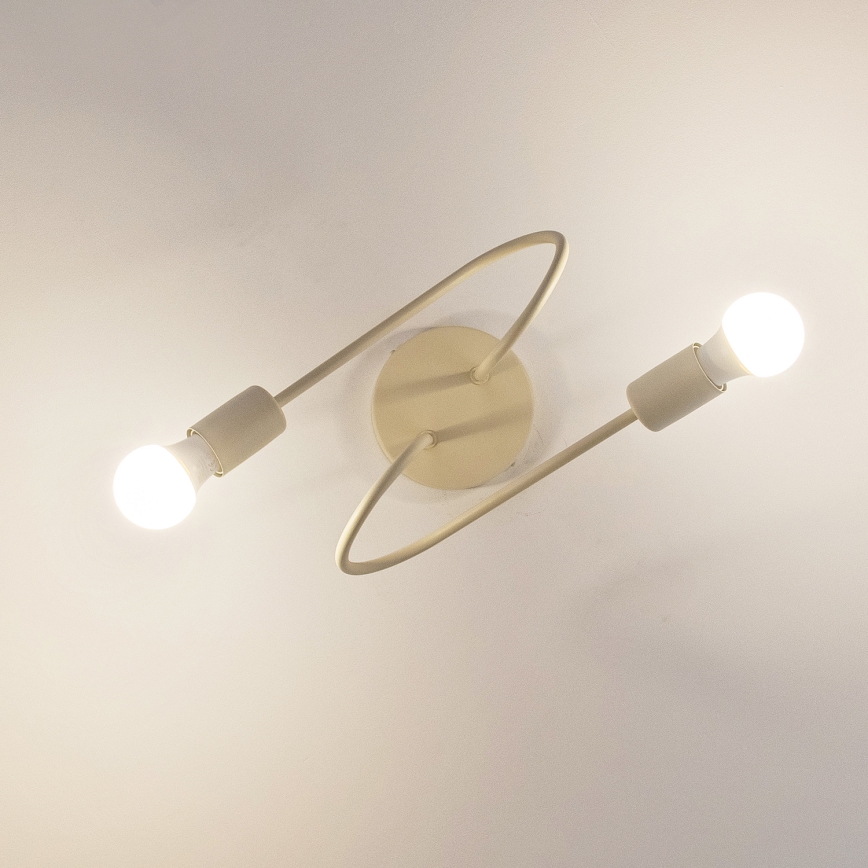 Candeeiro de tecto de montagem superficial OXFORD 2xE27/15W/230V creme