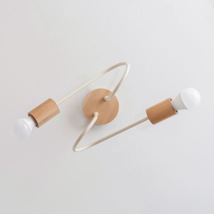 Candeeiro de tecto de superfície OXFORD 2xE27/15W/230V pinho/creme