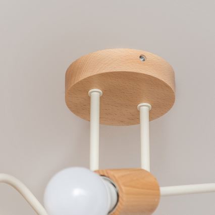 Candeeiro de tecto de superfície OXFORD 2xE27/15W/230V pinho/creme
