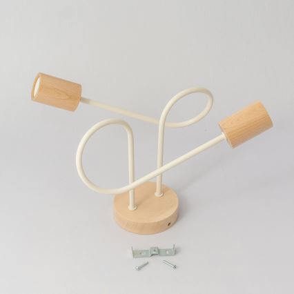 Candeeiro de tecto de superfície OXFORD 2xE27/15W/230V pinho/creme