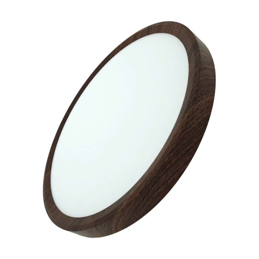 Candeeiro de tecto LED/24W/230V 3000/4000/6500K Ø 30 cm castanho