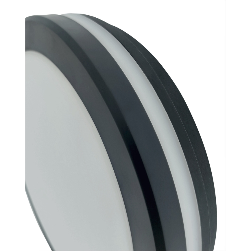 Candeeiro de tecto LED com sensor de movimento LED/20W/230V 3000/4000/6500K Ø 230 cm IP54 antracite