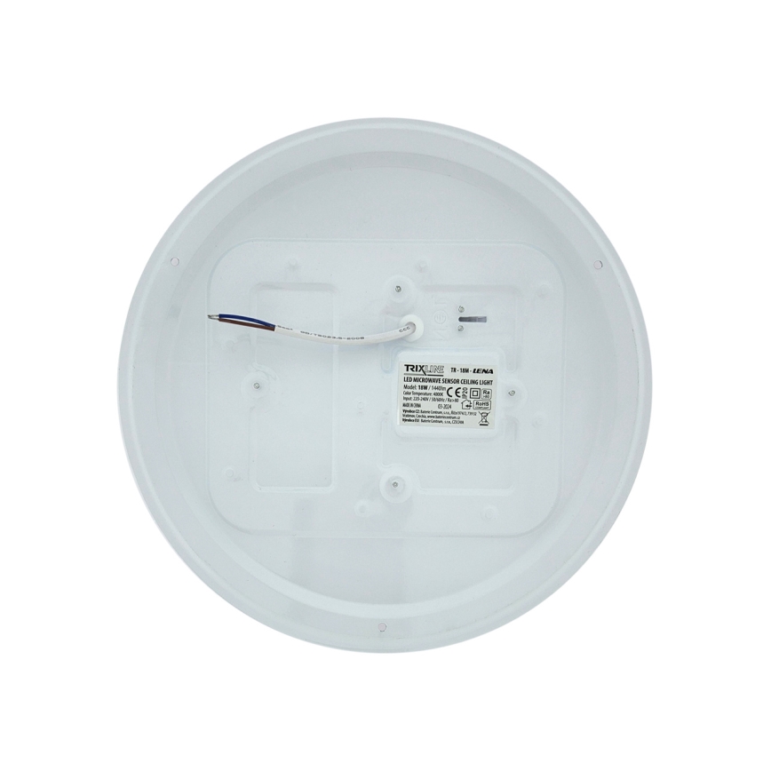 Candeeiro de tecto LED LENA com sensor de movimento, LED/18W/230V, Ø 32,5 cm, branco