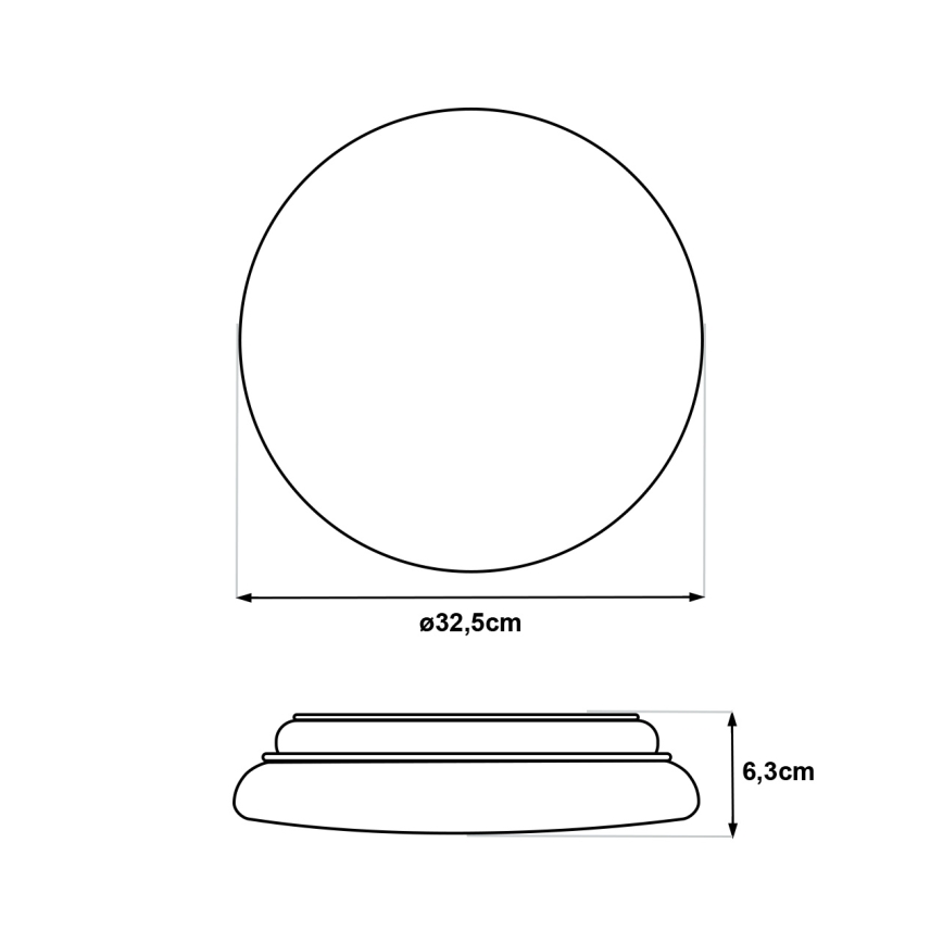 Candeeiro de tecto LED LENA com sensor de movimento, LED/18W/230V, Ø 32,5 cm, branco