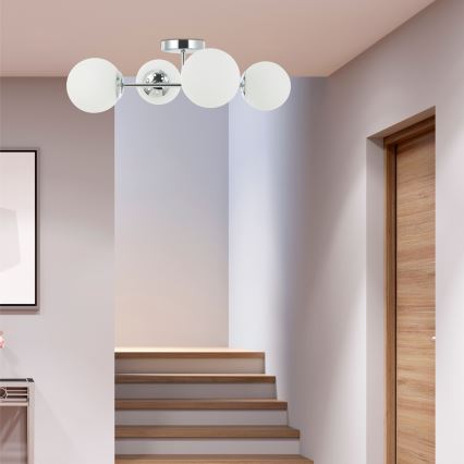 Candeeiro de tecto MADDIE 4xE14/5W/230V cromado brilhante