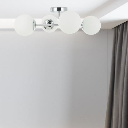 Candeeiro de tecto MADDIE 4xE14/5W/230V cromado brilhante